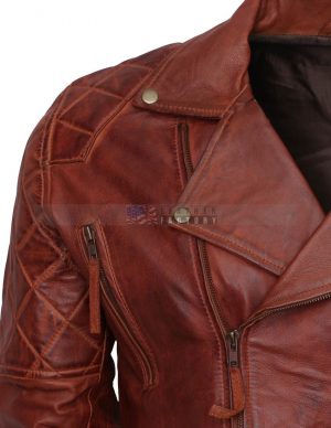 Designer Mens Brown Biker Leather Jacket Hot Sale