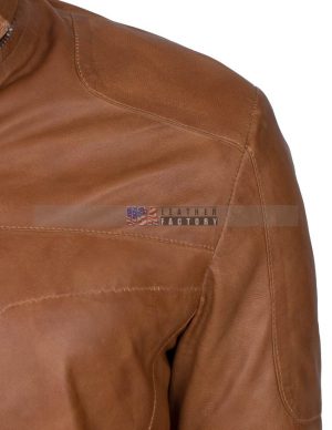 Men Brown Waxed Fur Lined Winter Leather Jacket