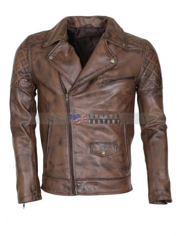 Designer Brando Leather Jacket for Men's Brown Vintage Designer Brando