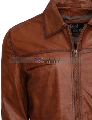 Simple-Brown-Waxed-Men-Leather-Jacket--hot-Sale