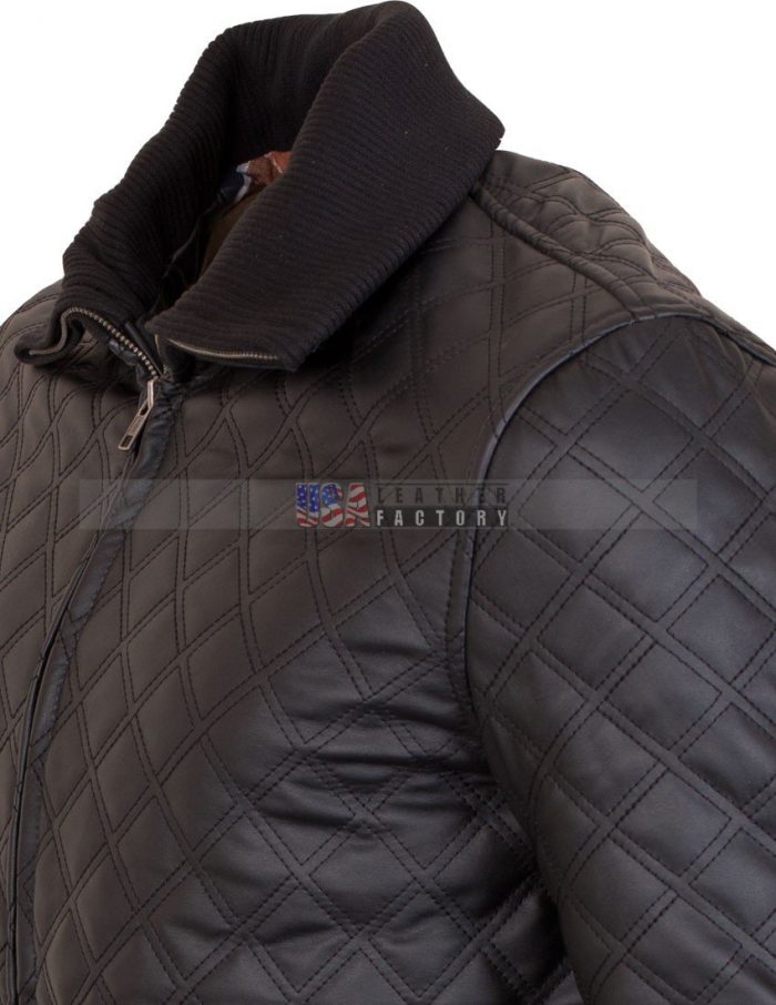 Casual Quilted Leather Jacket