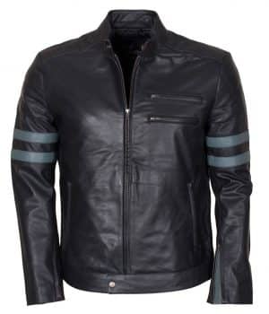 Designer Men Retro Black Biker Leather Jacket