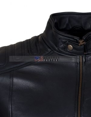 Padded Motorcycle Leather Jacket