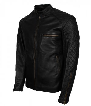 Quilted Black Leather Jacket