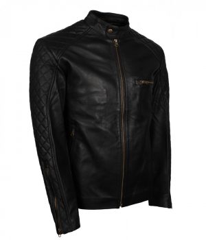 Quilted Black Leather Jacket