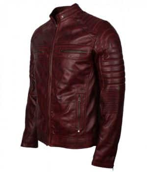 Maroon Biker Leather jacket