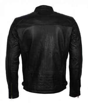 Black Leather Quilted Jacket