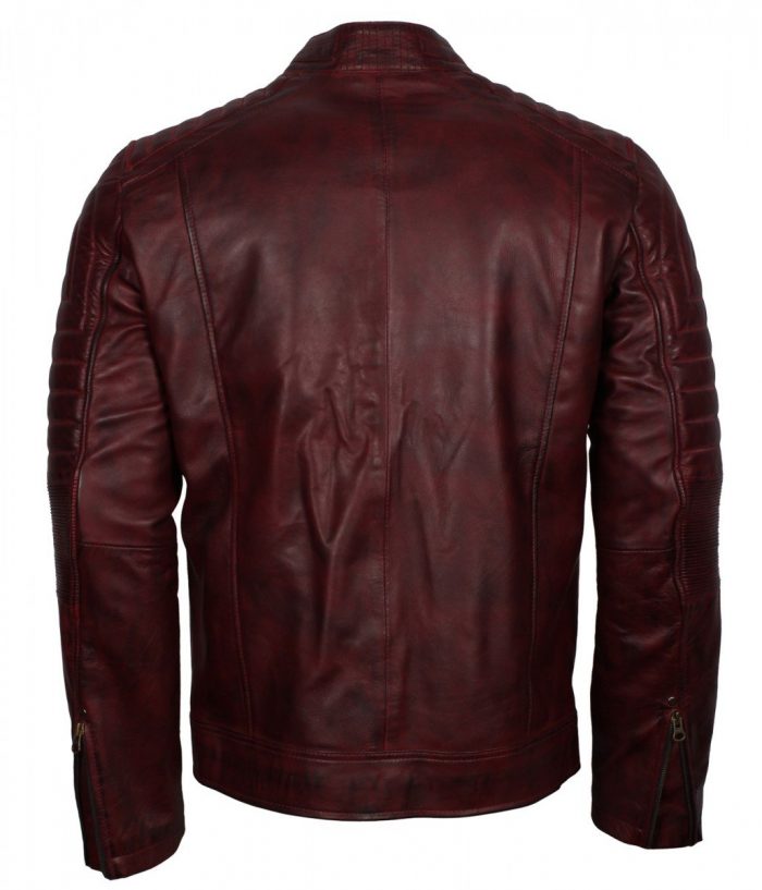 Maroon Biker Leather jacket