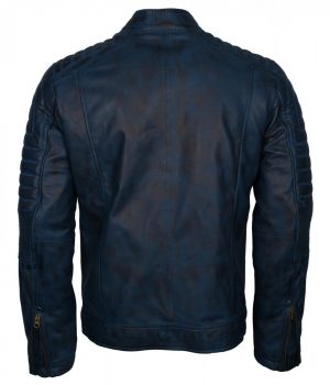 blue cafe racer jacket