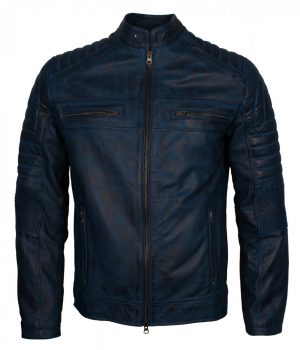 blue cafe racer jacket