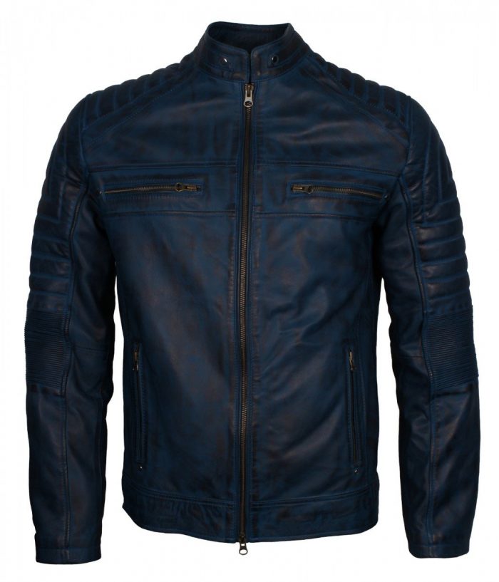 Austin Mens Distressed Brown Leather Cafe Racer Jacket | Kara Hub - Kara Hub