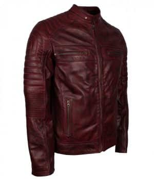 Maroon Biker Leather jacket