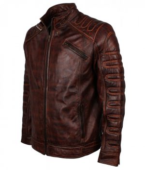 Brown Padded Leather Jacket