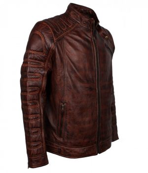 Brown Padded Leather Jacket