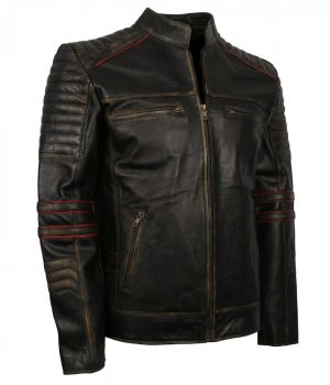 Vintage Retro Leather Jacket | Men's Retro Distressed Leather Jacket