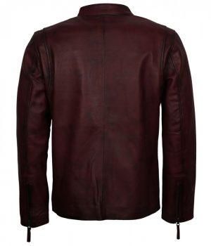 Retro Maroon Biker jacket