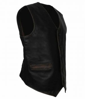 Skull Embossed Leather Vest