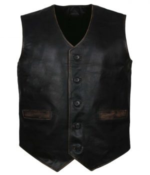 Skull Embossed Leather Vest