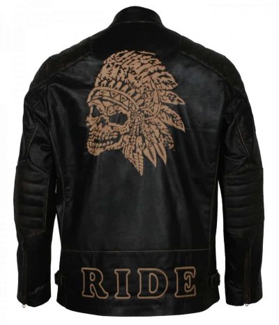 Apache Black Biker Jacket | Mens Motorcycle Quilted Biker Leather Jacket