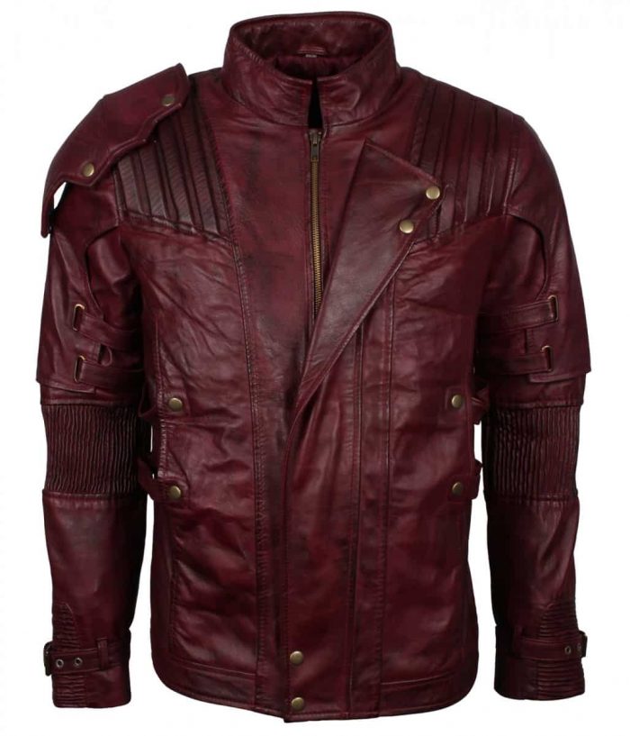 Star Lord Maroon Genuine Leather Jacket Sale