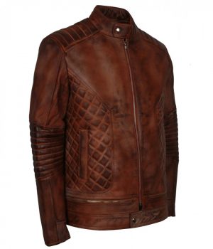 Brown Distressed Iconic Vintage Leather Jacket - Image 2