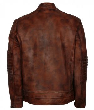 Brown Distressed Iconic Vintage Leather Jacket - Image 4