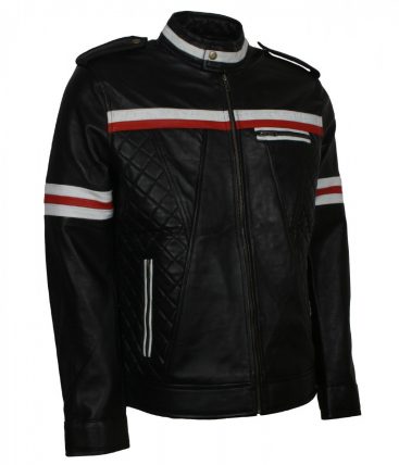 Zod Black Quilted Fashion Leather Jacket - USA Leaather Factory