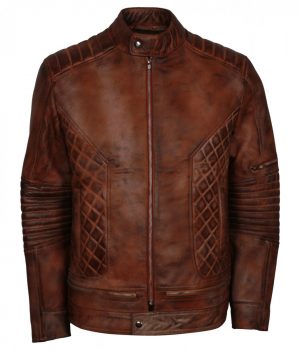 Brown Distressed Iconic Vintage Leather Jacket - Image 6