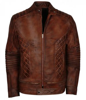 Brown Distressed Iconic Vintage Leather Jacket - Image 5