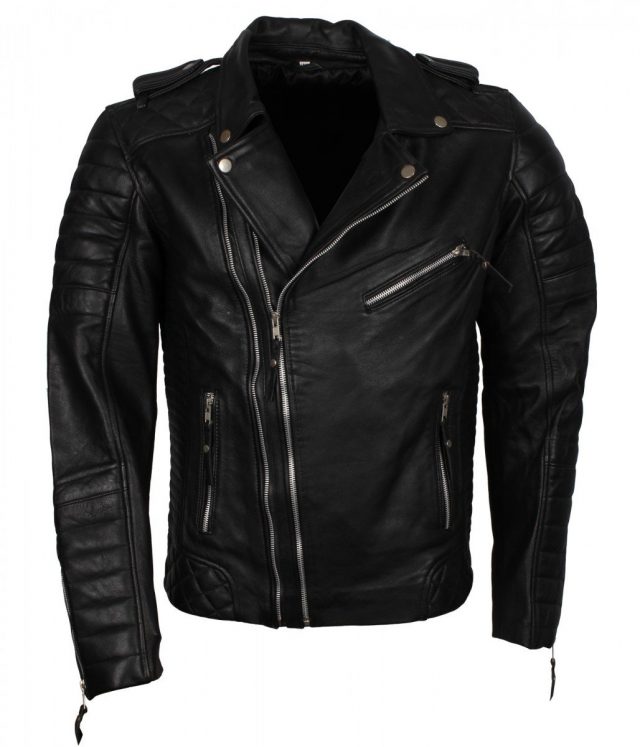 Double Zipper Brondo Biker Leather Jacket for Men | USA Leather Factory