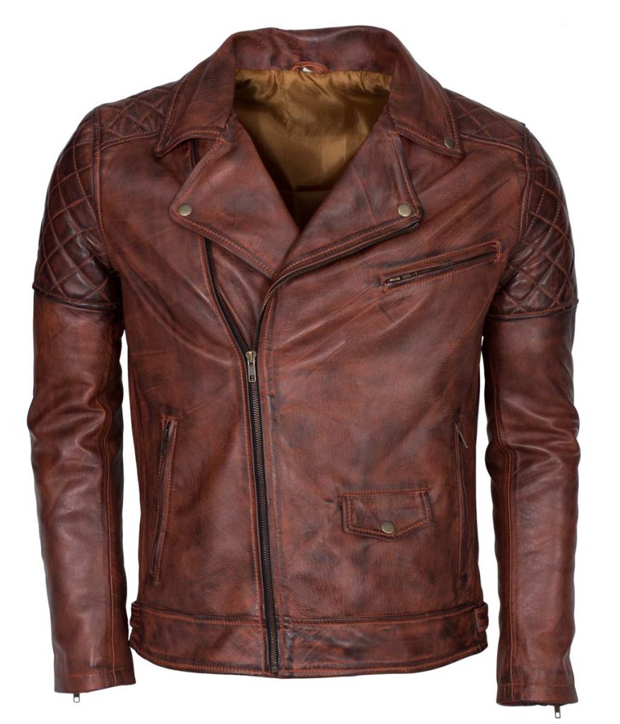 Brando Vintage Motorcycle Leather Jacket for Men - USA Leather Factory