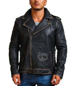 Sword Skull Black Brando Distressed Jacket