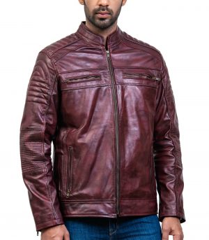 cafe Racer Leather Jacket For Sale Free Shipping USA and UK