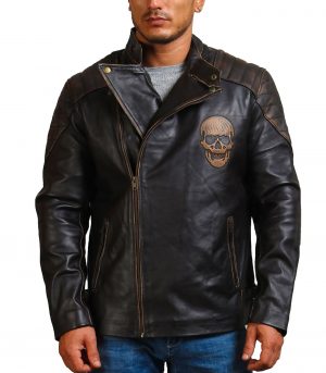 Ride Skull Motorcycle Cowhide Leather Jacket