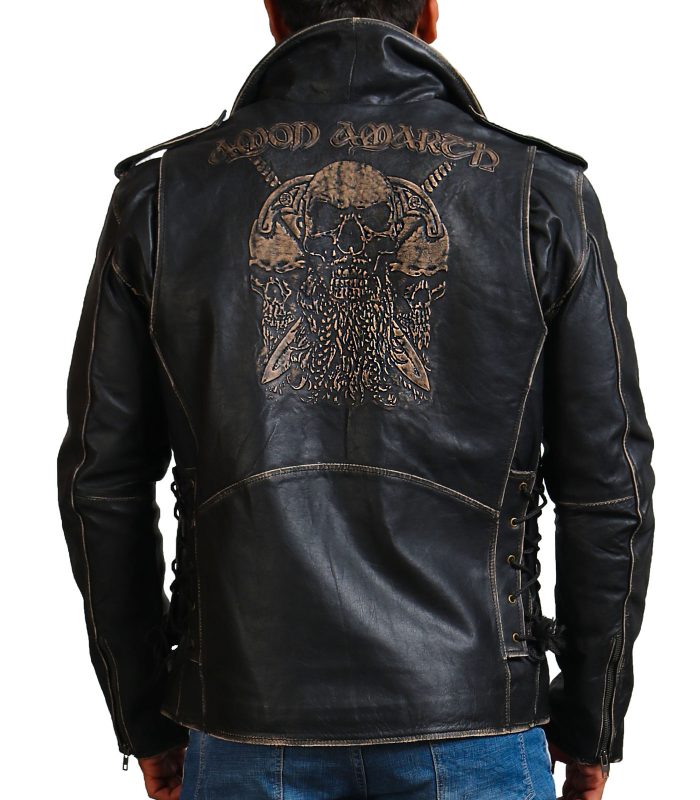 Sword Skull Black Brando Distressed Jacket