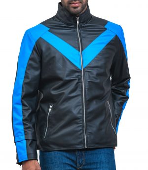 Black Night The Wing Mens Faux Leather Jacket Sale