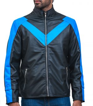 Black Night The Wing Mens Faux Leather Jacket Sale