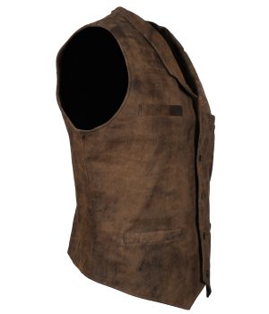 Men's Distressed Brown Biker Leather Vest Sale USA