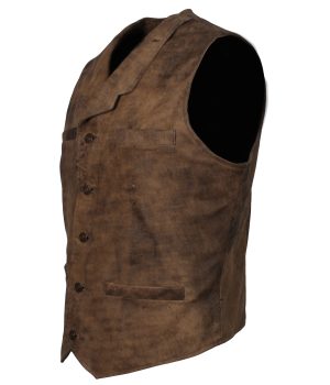 Men's Distressed Brown Biker Leather Vest Sale USA