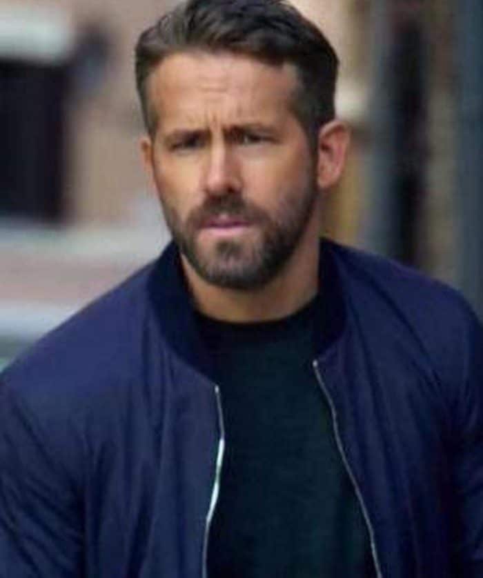 6 Underground One Blue Bomber Ryan Reynolds Jacket USA Leather Factory