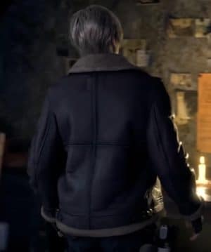 Resident Evil 4 Remake Leon Kennedy Bomber Leather Jacket - Image 5