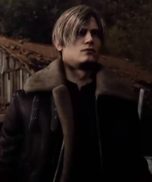 Resident Evil 4 Remake Leon Kennedy Bomber Leather Jacket - Image 4