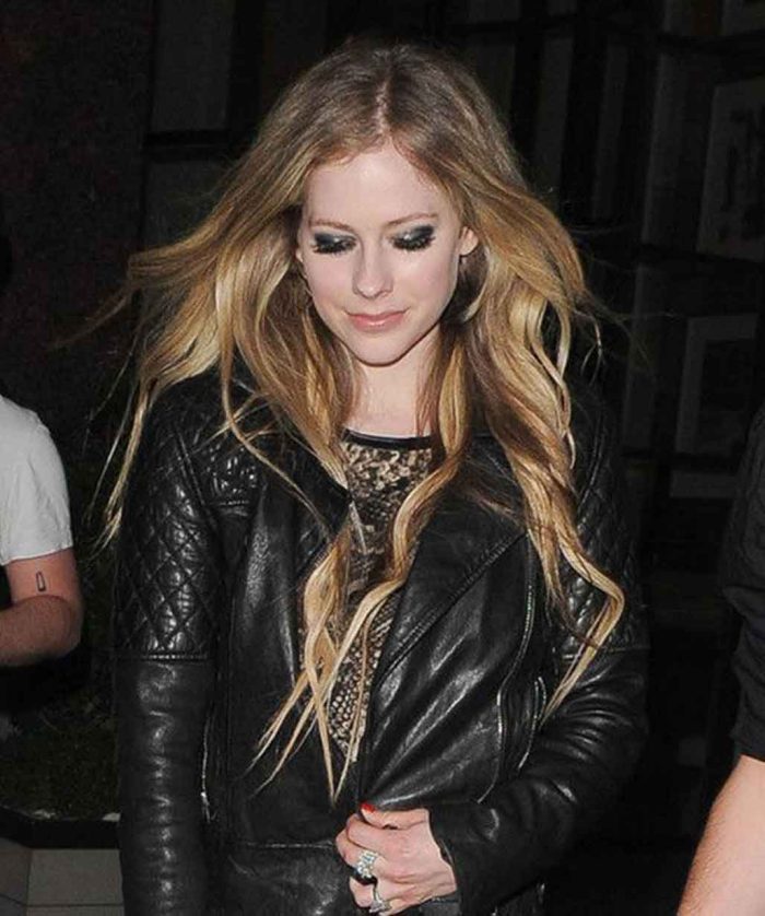 Black-Quilted-Biker-Avril-Lavigne-Leather-Jacket