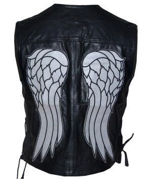 Daryl-Dixon-Black-Motorcycle-Angel-Leather-Vest