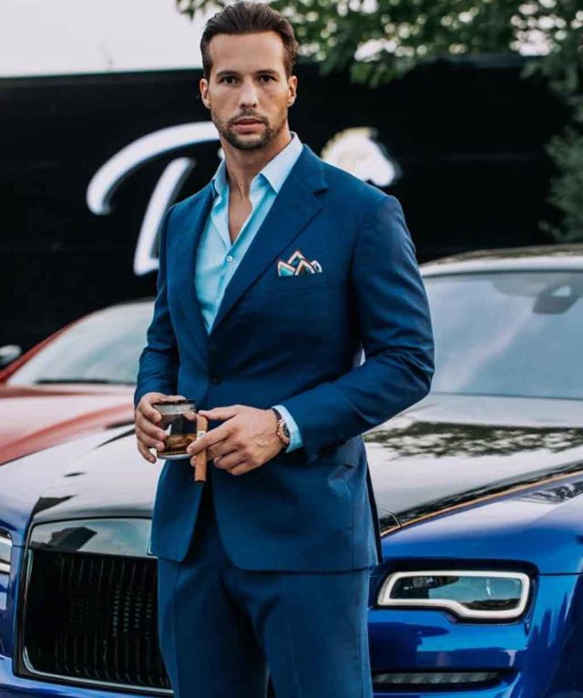 Tristan Tate Suit for Men Top G Blue Outfit