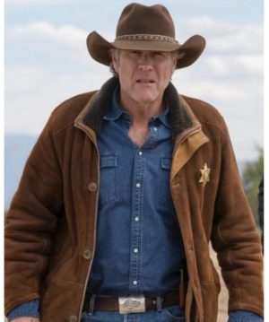 Robert Taylor Sheriff Longmire Brown Suede Leather Coat