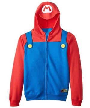 Super Mario Bros Outfit Red and Blue Hoodie