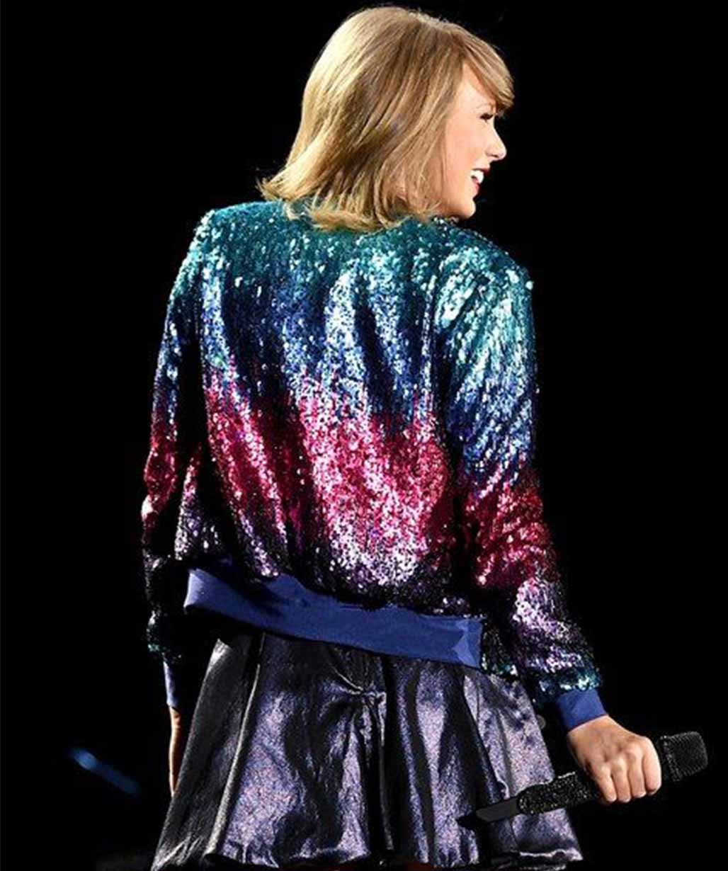 Taylor Swift Blue Sequin Jacket - America Jackets - Shop Now