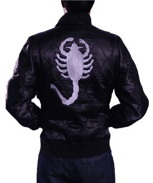 Drive Bomber Ryan Gosling Scorpion Jacket in Satin black Men