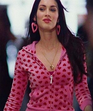 Megan Fox Jennifers Body Is Back Pink Heart Jacket Hoodie